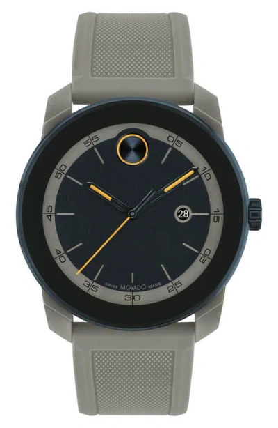 Movado Bold Tr90 Silicone Strap Watch, 42mm In Grey