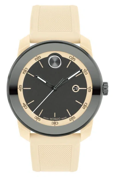 Movado Bold Tr90 Silicone Strap Watch, 42mm In Neutral