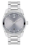 Movado Men's Swiss Bold Verso Stainless Steel Bracelet Watch 42mm In Grey