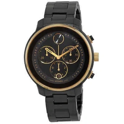 Pre-owned Movado Bold Verso Chronograph Quartz Black Dial Ladies Watch 3600932