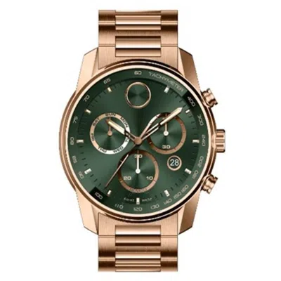 Movado Bold Verso Chronograph Quartz Green Dial Men's Watch 3601082 In Gold