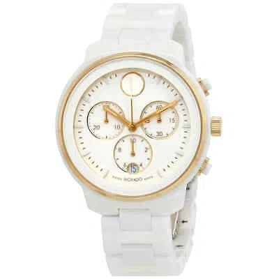 Pre-owned Movado Bold Verso Chronograph Quartz White Dial Ladies Watch 3600933