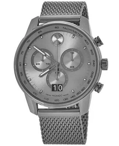 Pre-owned Movado Bold Verso Grey Chronograph Dial Grey Pvd Steel Men's Watch 3600910