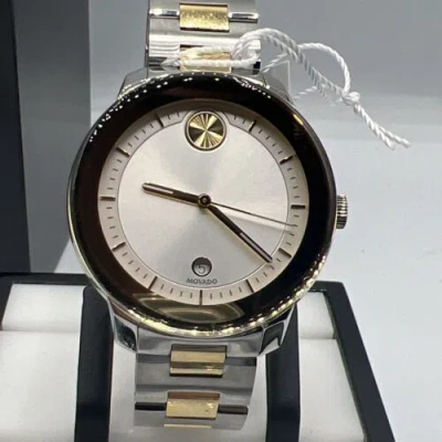 Pre-owned Movado Bold Verso Ip Watch With Silver-tone Dial