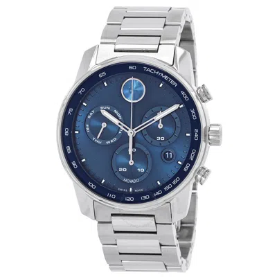 Movado Bold Verso Quartz Blue Dial Men's Watch 3600865 In Blue/silver Tone