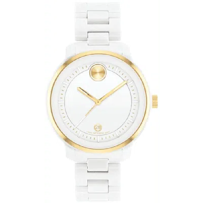 Movado Bold Verso White Dial Ceramic Women's Watch 3600934