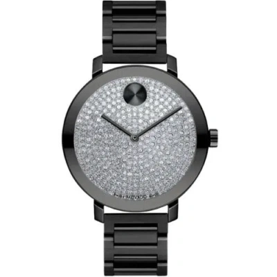 Pre-owned Movado Brand  Bold Evolution Grey Crystal Pave Dial Women's Watch 3600930