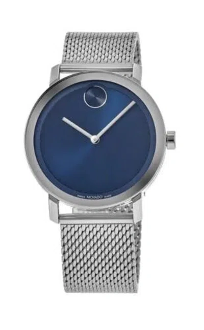 Pre-owned Movado Brand  Bold Evolution Men's Blue Dial Stainless Steel Watch 3600901