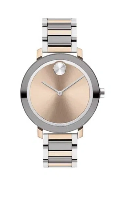 Pre-owned Movado Brand  Bold Evolution Women's Two Tone Stainless Steel Watch 3600703