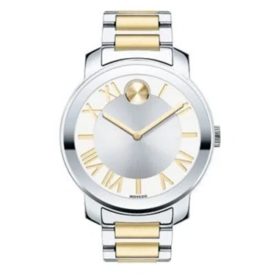 Pre-owned Movado Brand  Bold Ladies Stainless Steel Silver & Gold Watch 3600208