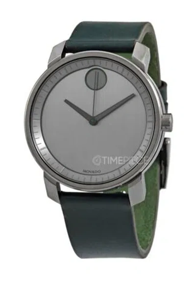 Pre-owned Movado Brand  Bold Men's 40mm Green Leather Strap Watch 3600570