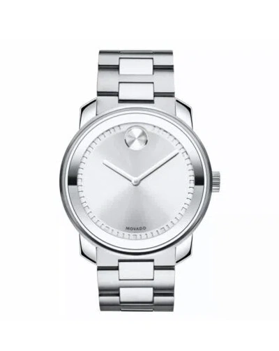 Pre-owned Movado Brand  Bold Men's 42mm Stainless Steel Silver Dial Watch 3600257