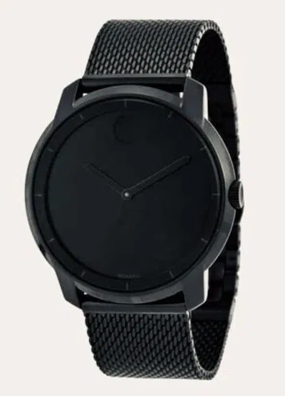Pre-owned Movado Brand  Bold Men's Black Dial Black Mesh Band 44mm Watch 3600261