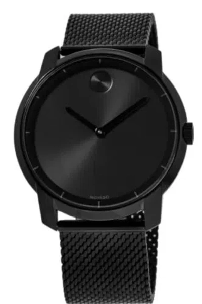 Pre-owned Movado Brand  Bold Men's Black Dial Black Mesh Band 44mm Watch 3600261