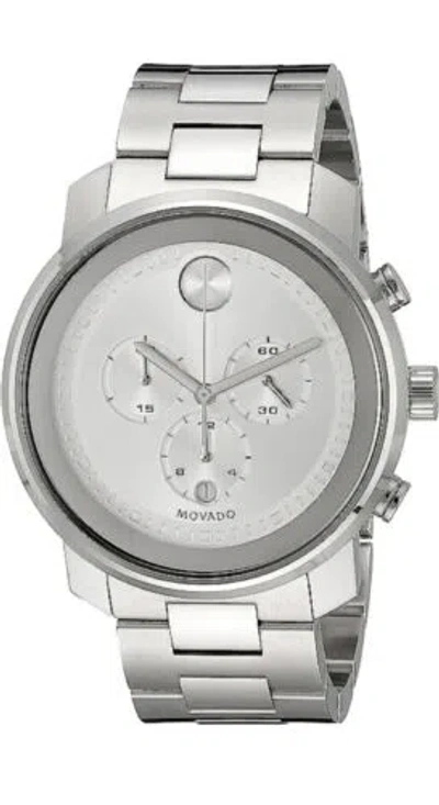 Pre-owned Movado Brand  Bold Men's Stainless Steel 44 Mm Chronograph Watch 3600276