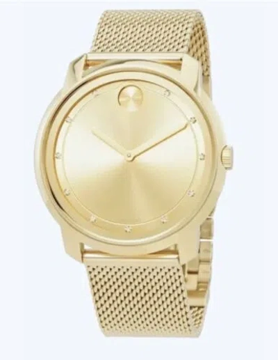 Pre-owned Movado Brand  Bold Men's Yellow Gold 44mm Watch With Diamond Markers 3600460