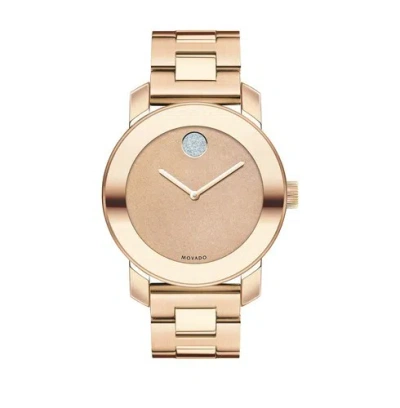 Pre-owned Movado Brand  Bold Glitter Dial Rose Gold Ladies Watch 3600335