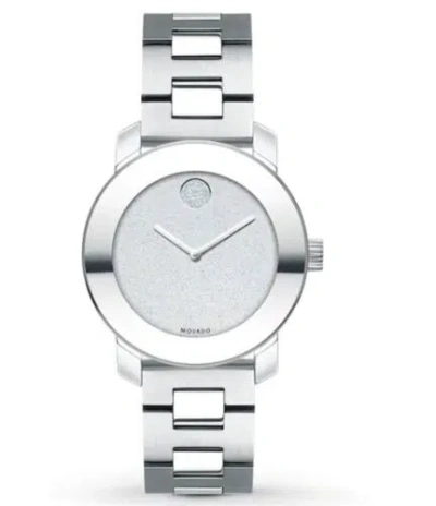 Pre-owned Movado Brand  Bold Women's Silver Glitter Dial 30mm Watch 3600568
