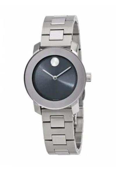 Pre-owned Movado Brand  Bold Women's Stainless Steel Gray Dial 30 Mm Watch 3600436