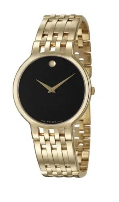 Pre-owned Movado Brand  Men's Esperanza 40mm Yellow Gold Black Dial Watch 0607148