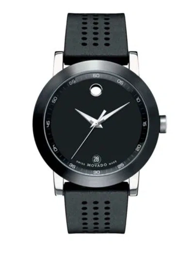 Pre-owned Movado Brand  Men's Museum Sport 42mm Silicone Strap Watch