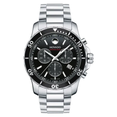 Pre-owned Movado Brand  Series 800 Mens Swiss Chronograph Steel Watch 42mm 2600142