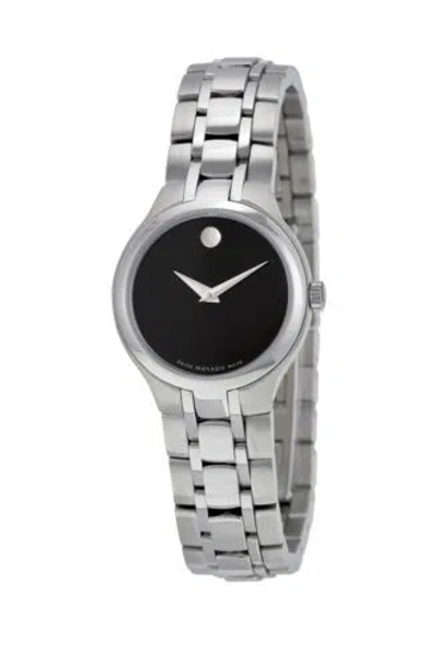 Pre-owned Movado Brand  Women's Collection Black Dial Stainless Steel Watch 0606368