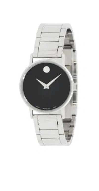 Pre-owned Movado Brand  Women's Museum Black Dial Stainless Steel Quartz Watch 0607234