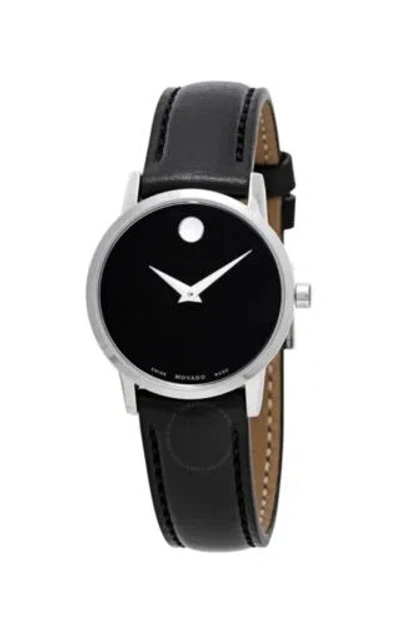 Pre-owned Movado Brand  Women's Museum Classic Silver Dial Leather Strap Watch 0607317