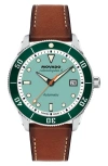Movado Men's Calendoplan S Swiss Automatic Cognac Leather Watch 40mm In Blue