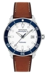 Movado Calendoplan Leather Strap Watch, 40mm In White