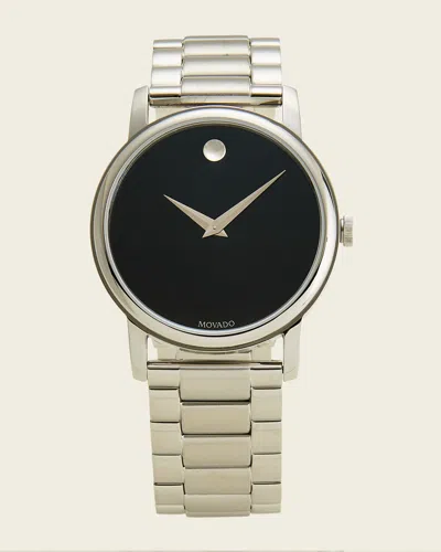 Pre-owned Movado Classic Museum Quartz Black Dial Men's Watch 2100014 Msrp $795