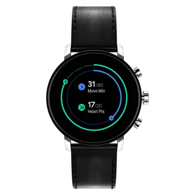 Pre-owned Movado Connect 2.0 Black Leather Strap 40mm Smartwatch 3660022