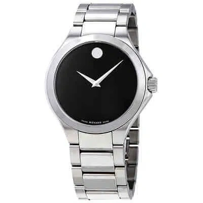 Pre-owned Movado Defio Black Dial Stainless Steel Men's Watch 0607310