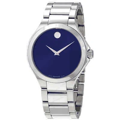 Pre-owned Movado Defio Quartz Blue Dial Stainless Steel Men's Watch 0607311