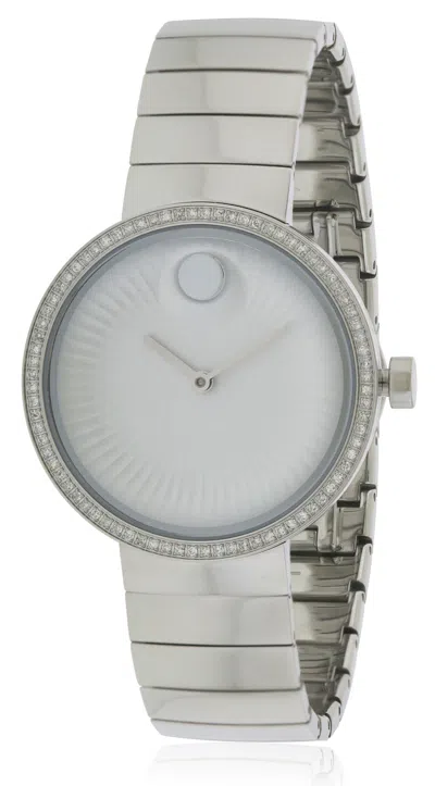 Movado Edge Stainless Steel Ladies Watch In Gray