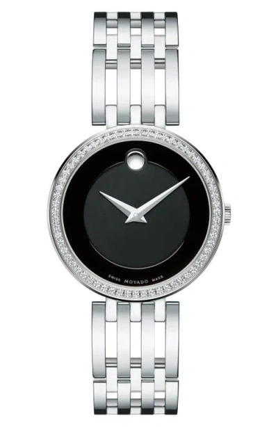 Movado 'esperanza' Diamond Bezel Bracelet Watch, 28mm In Multi