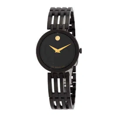 Pre-owned Movado Esperanza Quartz Black Dial Ladies Watch 0607786