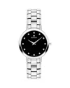 Movado Women's Faceto Swiss Quartz Stainless Steel Diamond Accent Watch 28mm In Black/silver