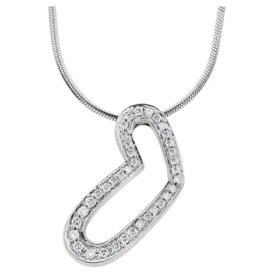 Pre-owned Movado Heart Diamond Pendant Necklace, 0.45ct 18k White Gold, Vintage