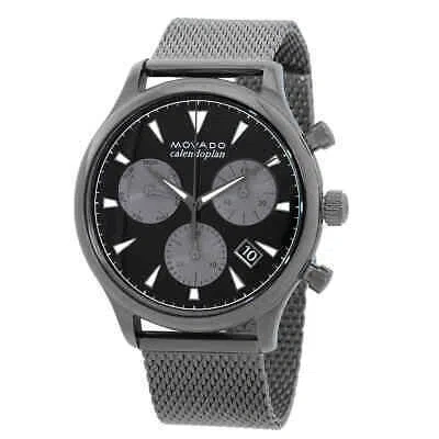 Pre-owned Movado Heritage Chronograph Quartz Black Dial Men's Watch 3650100