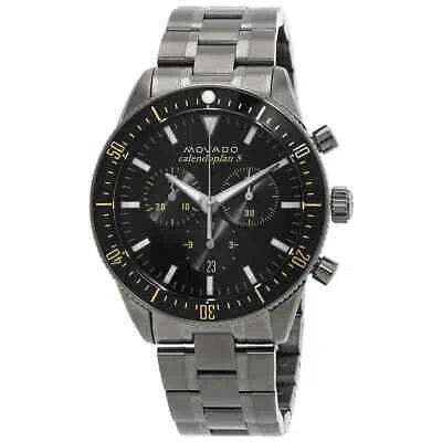 Pre-owned Movado Heritage Chronograph Quartz Black Dial Men's Watch 3650102