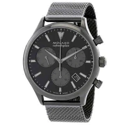 Pre-owned Movado Heritage Chronograph Quartz Black Dial Men's Watch 3650153