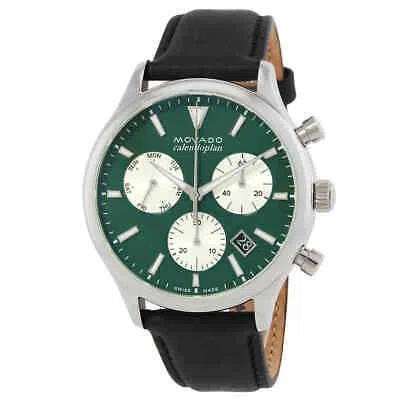 Pre-owned Movado Heritage Chronograph Quartz Green Dial Men's Watch 3650149