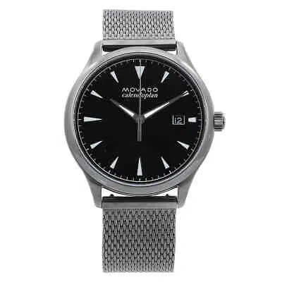 Pre-owned Movado Heritage Mesh Quartz Black Dial Men's Watch 3650119