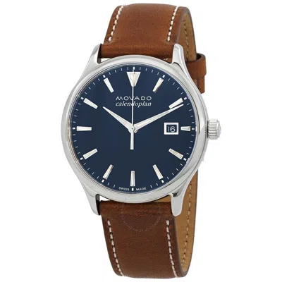 Pre-owned Movado Heritage Quartz Blue Dial Men's Watch 3650155