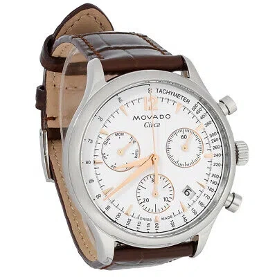 Pre-owned Movado Heritage Series Circa Mens Chronograph Quartz Watch 3650132