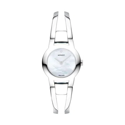 Pre-owned Movado Impresa Bangel Watch 24mm Mother Of Pearl Dial Women's Watch 0607723