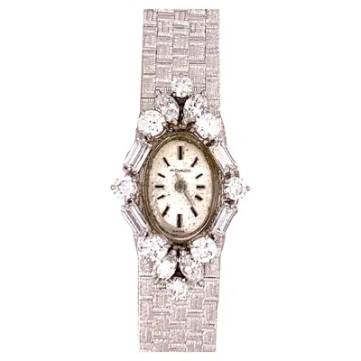 Pre-owned Movado Ladies White Gold  2 Carat Natural Colorless Diamond Manual Cocktail Watch