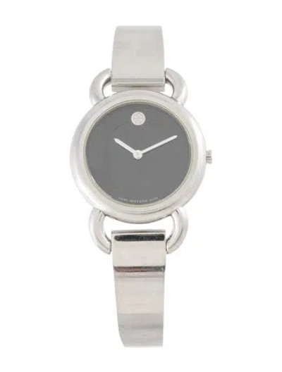 Pre-owned Movado Linio Diamond Watch, 30mm In Multicolor
